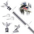 6FT Flag Pole Kit for House with Holder Bracket, Upgrade Stainless Steel Tangle Free Flagpole, Heavy Duty House Flag Pole Kit for 3x5 American Flag for Outside Porch,Outdoor,Boat (Silver)