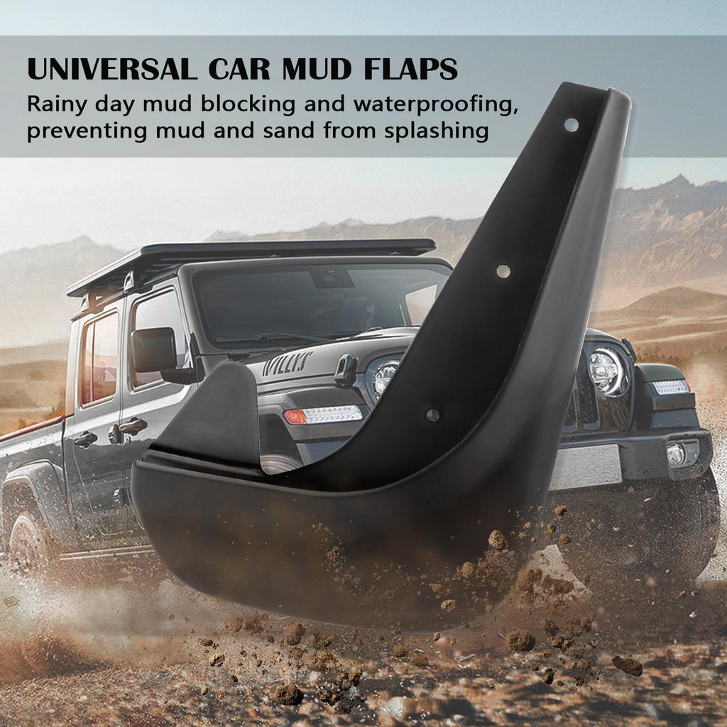 Mud Flaps for Car Truck SUV, Flexible Splash Guards, Black L20387