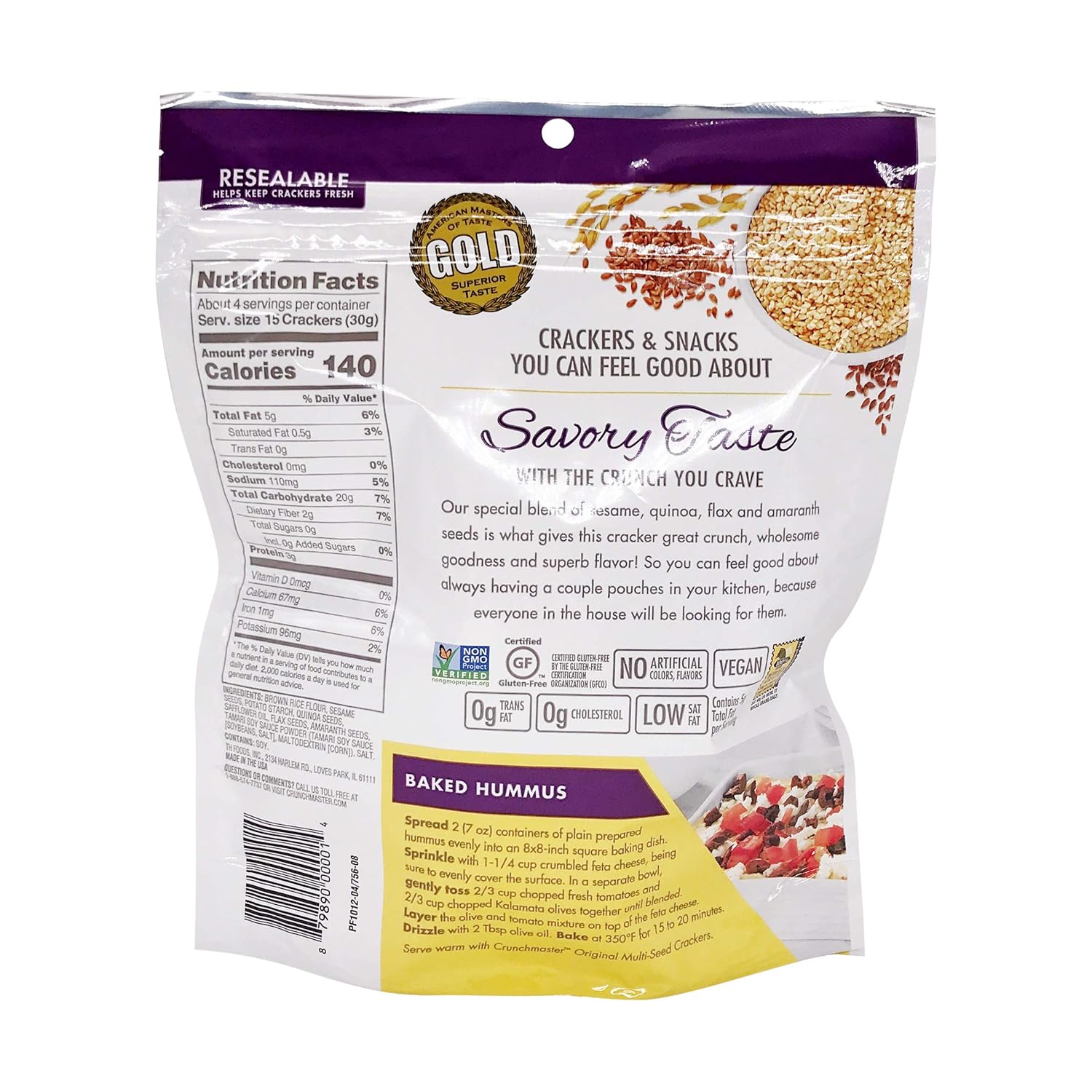 Multi-Seed Original Crackers, 4.5oz (Pack of 12) J489200