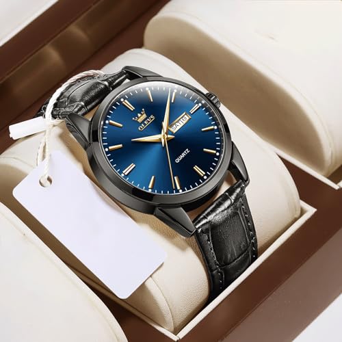 Men's Casual Leather Strap Watch Waterproof Luminous Analog F66331