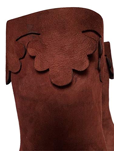 Medieval Brown Leather Knee High Boots for Men N83884