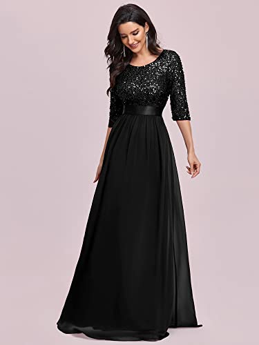 Elegant A Line Sequin Maxi Evening Dress G42674
