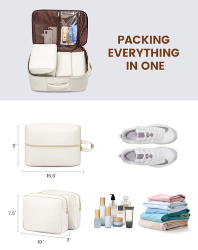 Travel Backpack for Women, 40L Carry On, Waterproof, Fits 17.3 Inch Laptop L444