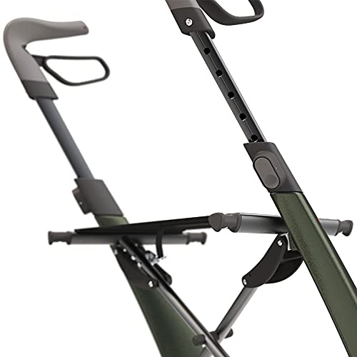 Carbon rollator with big pneumatic wheels, lightweight and foldable with seat N4014