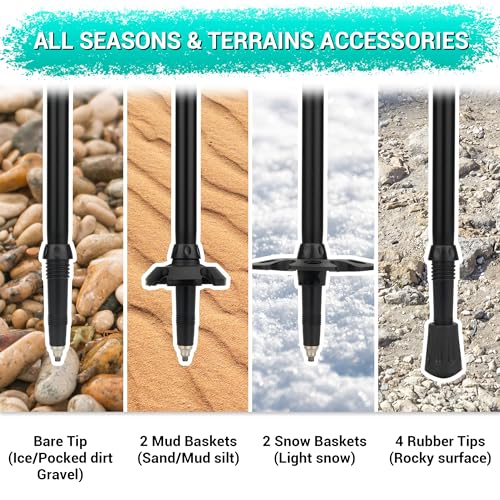 Trekking Poles for Hiking and Walking, Lightweight Aluminum with Cork Grip, Collapsible Z304936