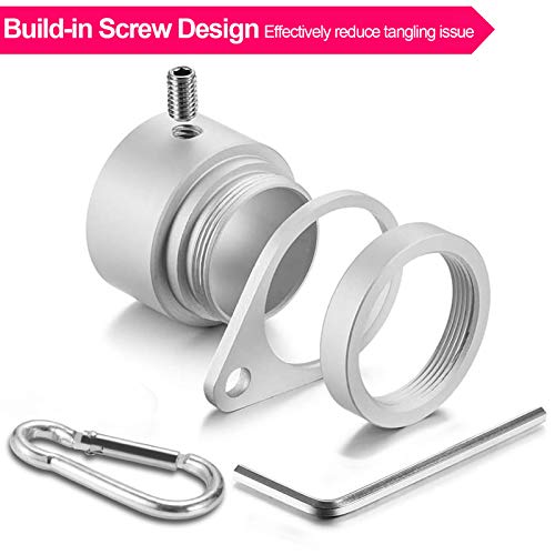 1" Flag Pole Rings, 2 Pcs Anti Wrap Swivel Clips, 360° Rotating Aluminum Mounting Rings M673