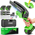 tietoc Mini Chainsaw 6 Inch Cordless [Gardener Friendly] Super Handheld Rechargeable Chain Saw With 2 Batteries, Small Electric Chainsaws Battery Powered For Wood/Trees Cutting