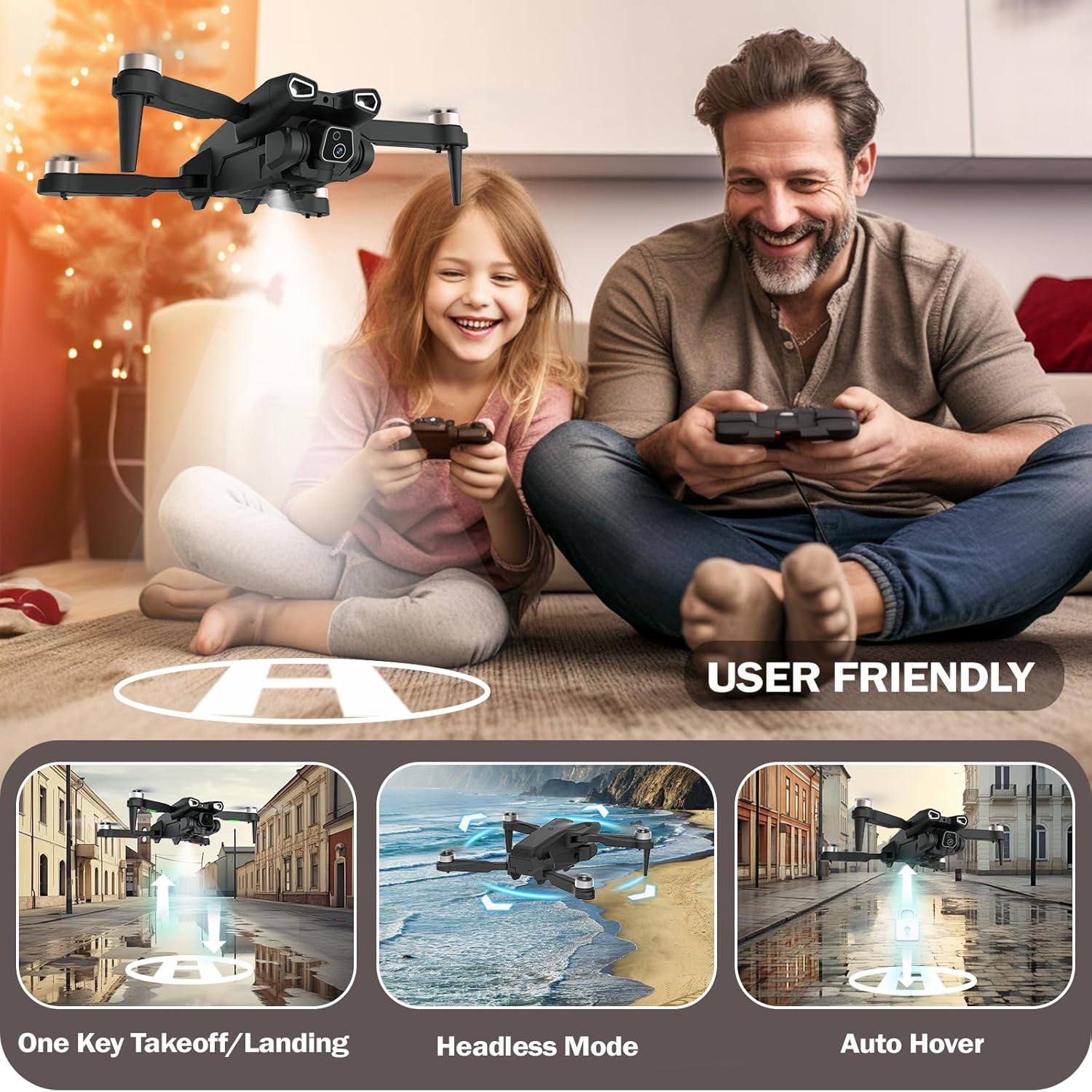 4K Camera Drone with Brushless Motor for Adults and Beginners C69038