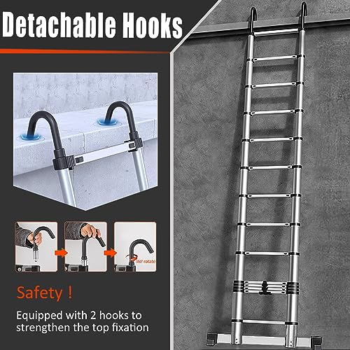 Telescoping Ladder 12.5 FT with Stabilizer Bar I675