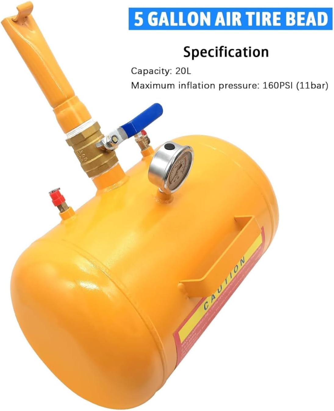 Tire Bead Seater Inflator Tank with Pressure Gauge, 145PSI I645490