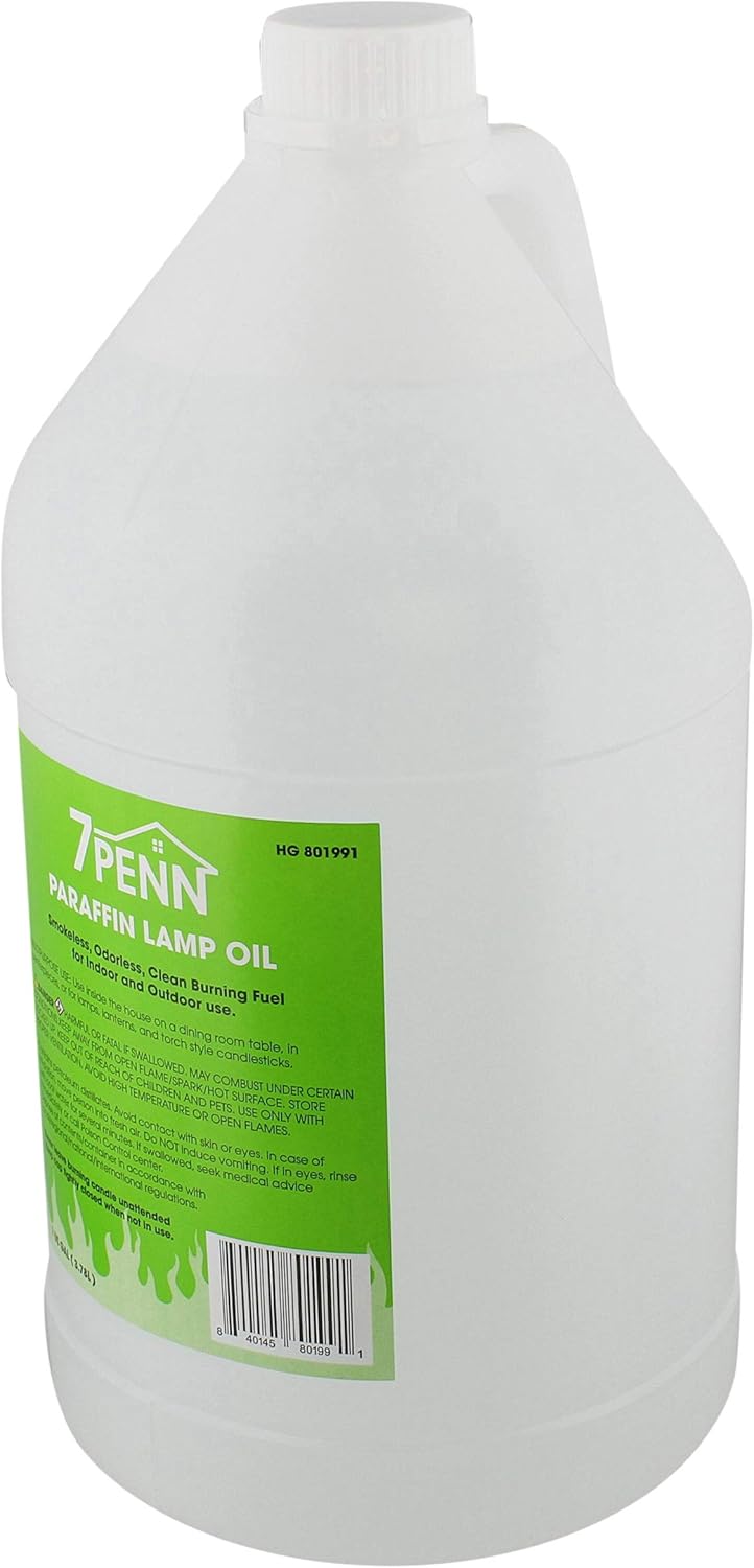 7Penn Odorless Smokeless Lamp Oil Fluid - 1 Gal Clear Paraffin Oil Lantern Fuel for Indoor and Outdoor Use