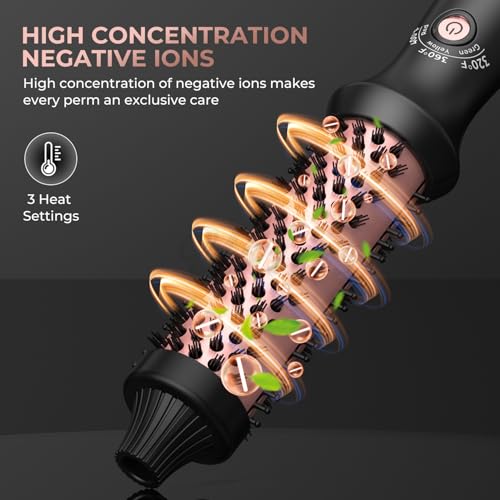Rotating Hot Air Styler Brush, 3 Heat Settings, 2-in-1 Curl & Straighten D158