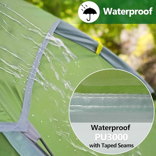 1 Person Backpacking Tent - Lightweight Hiking Tent with Skylight and Waterproof Rainfly P1721