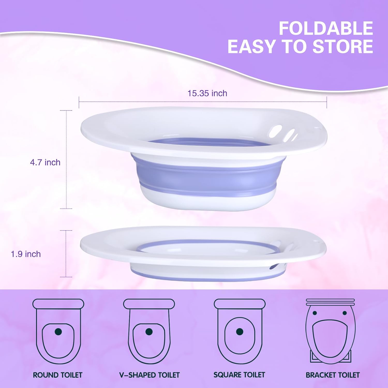Foldable Sitz Bath for Toilet Seat, Postpartum Care Basin F580016