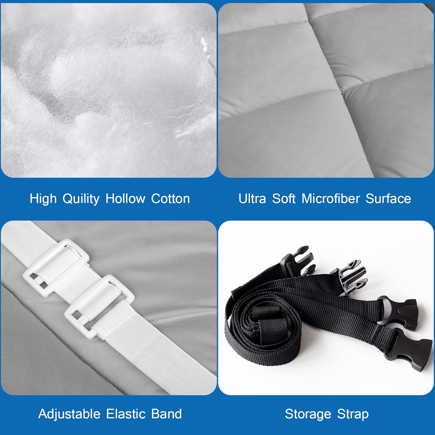 Cot Mattress Pad Topper for Camping Cot P956