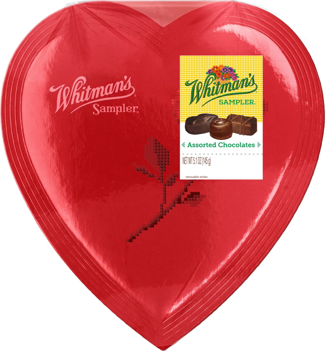 Whitmans, Assorted Chocolate Sampler Heart Box, 5.1 Ounce