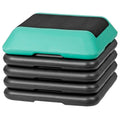 16" x 16" Aerobics Stepper Platform, Workout Exercise Stepper Platform, Adjustable Aerobic Stepper with 4 Risers, Height Adjustable 4"- 6"- 8"-10"-12", Green