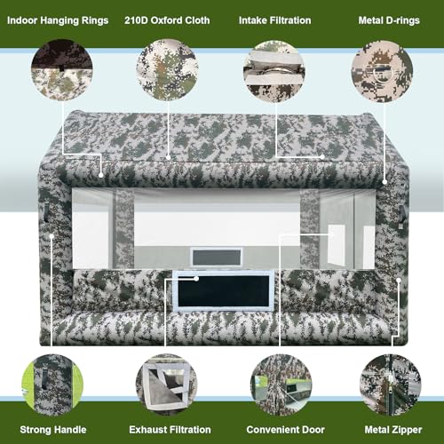 Inflatable Paint Booth Portable Spray Tent with Air Filter System for Car Parts Painting B4277