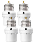 DEWENWILS Light Sensor Socket, Dusk to Dawn Light Socket Adapter, 360° Sensor Rotation, E26/E27 Light Bulb Sockets for Porch Light, Wall Light, Compatible with LED/INC/CFL/Halogen Bulbs, 2 Pack