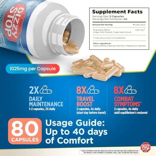 Motion Sickness Relief Supplement, Non Drowsy, 80 Capsules Q650