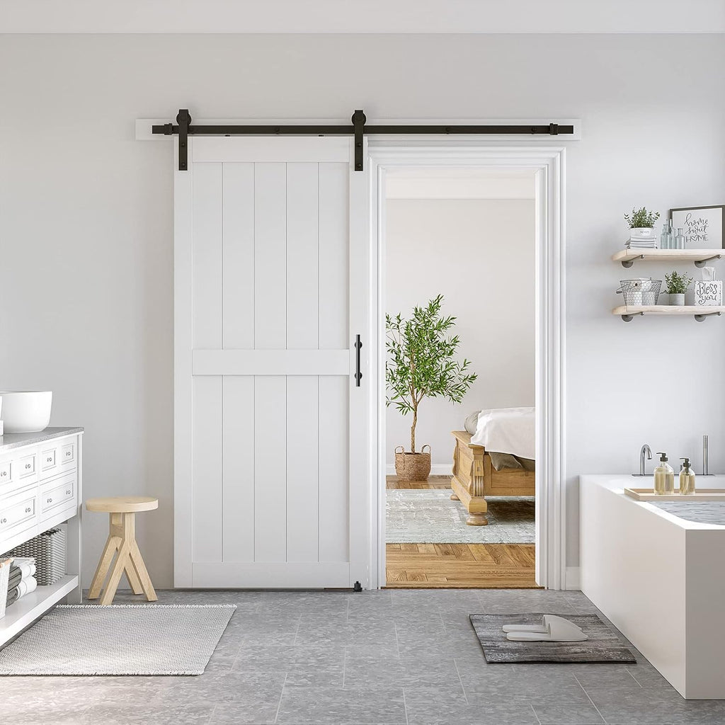 Sliding MDF Barn Door with Black Hardware Kit L782592
