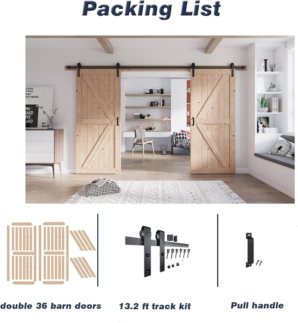 36 Double Barn Door with Hardware Included B675