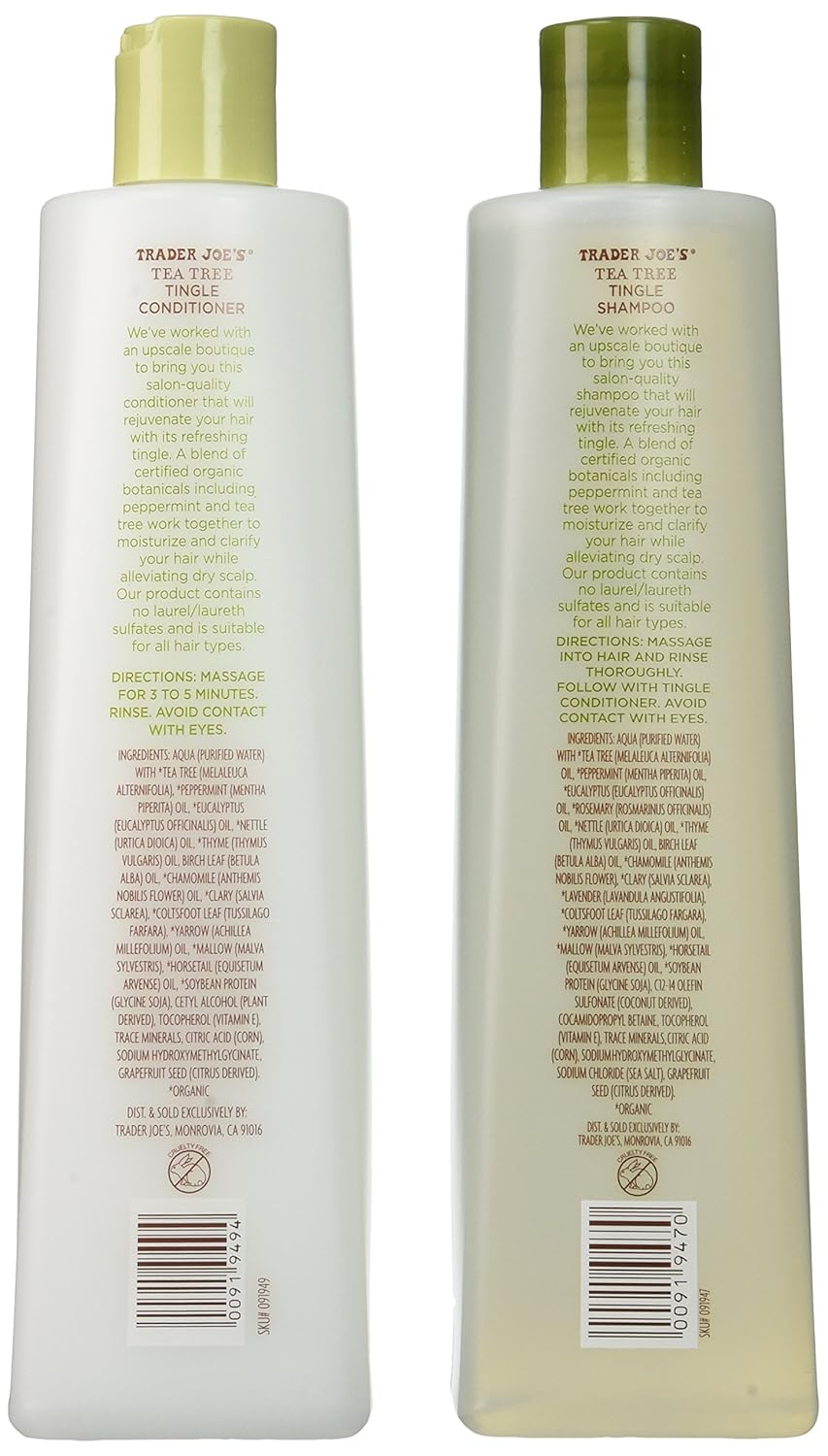 Tea Tree Tingle Shampoo & Conditioner, 16 oz. W8177