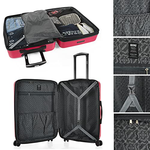 Hard Shell Suitcase Set of 2-4, Double Wheel, TSA Lock, Lightweight T12522