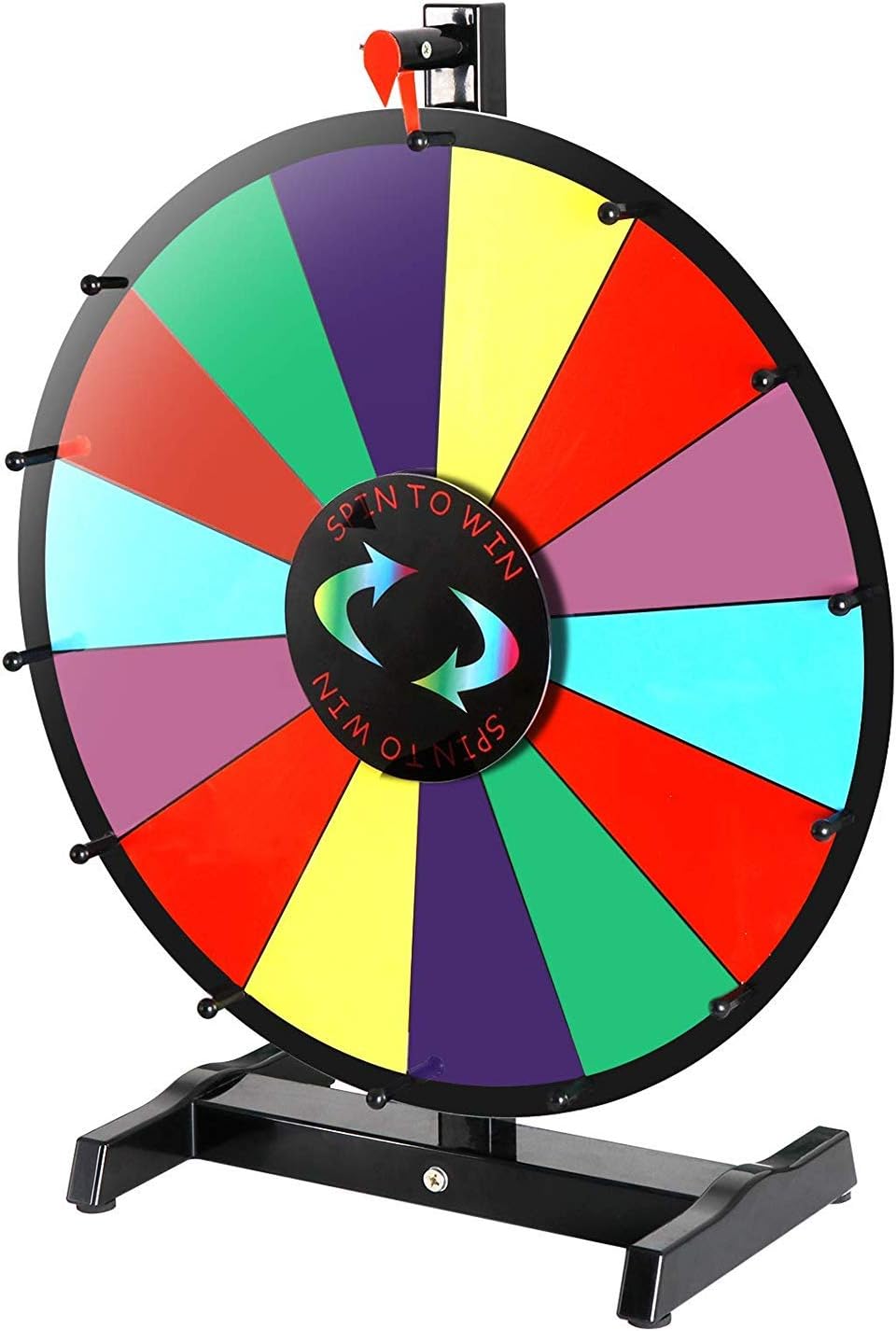 24 inch Tabletop Spinning Prize Wheel with 14 Slots and Dry Erase Marker K7978