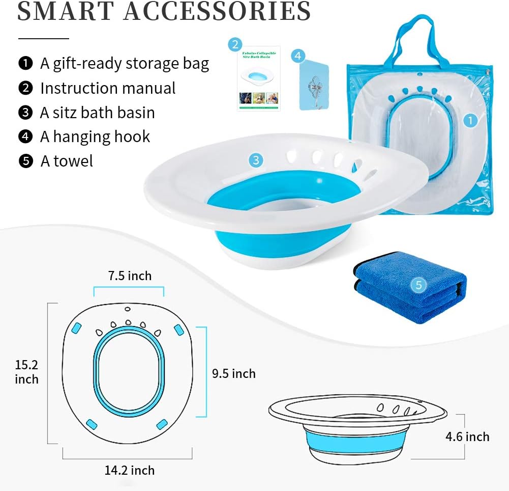 Sitz Bath for Toilet Postpartum Care, Foldable Perineal Soaking Basin U901