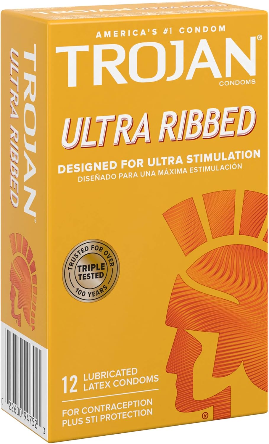 Ultra Ribbed Lubricated Condoms, 12 Count W898110