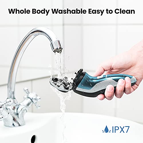 Electric Razor for Men, Rechargeable Waterproof Shaver, Wet & Dry Rotary A825743