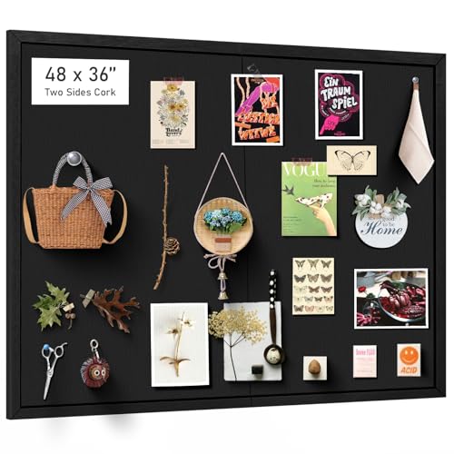2 Pack Large Bulletin Board, 23 "x17 " White Cork Boards for Walls with Frame, Pin Display Board Vision Board for Home School Office Decor