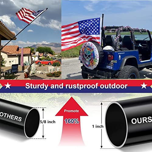 Outdoor Flag Pole 5ft with Holder Bracket, Residential Kit for House Porch Garage Y501988