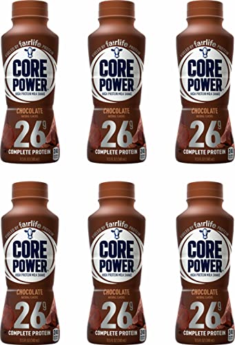 Fairlife Core Power High Protein Milk Shake, Natural Flavor Ready to Drink Protein Shake, The best Chocolate Fairlife Protein Shakes,14 fl oz , 42gm (Chocolate flavor, Pack of 6 Bottles) protein, fairlife chocolate milk,