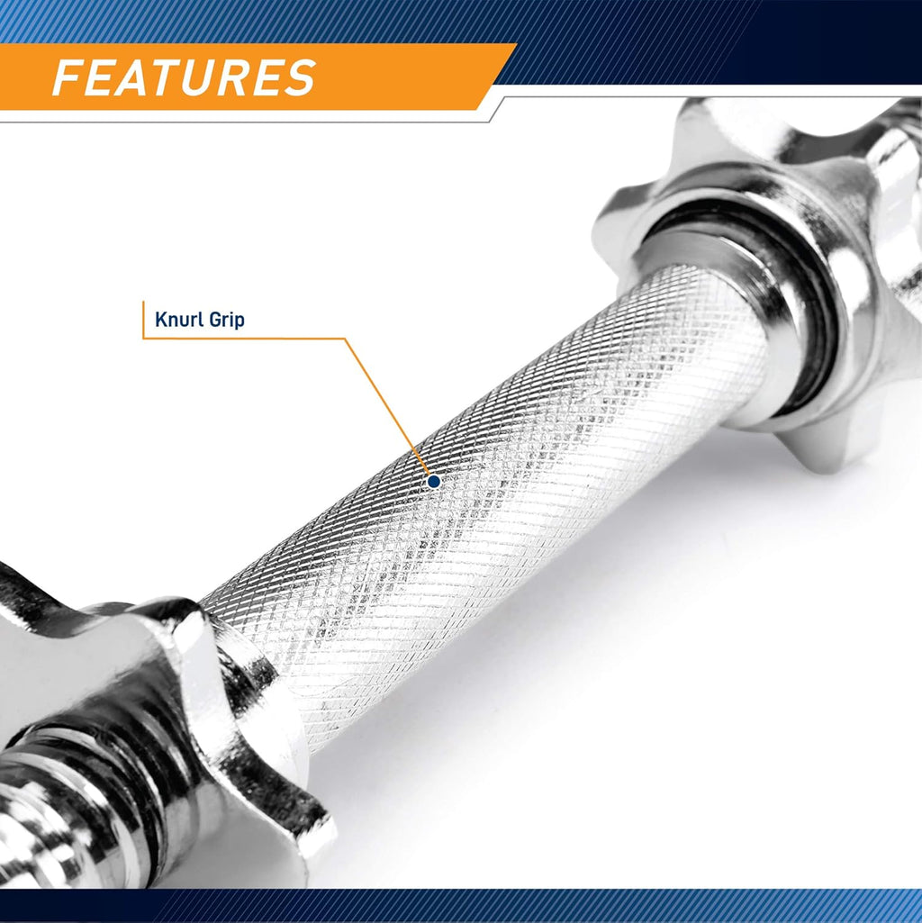Adjustable Chrome Dumbbell Handles for Standard Weight Plates L7490