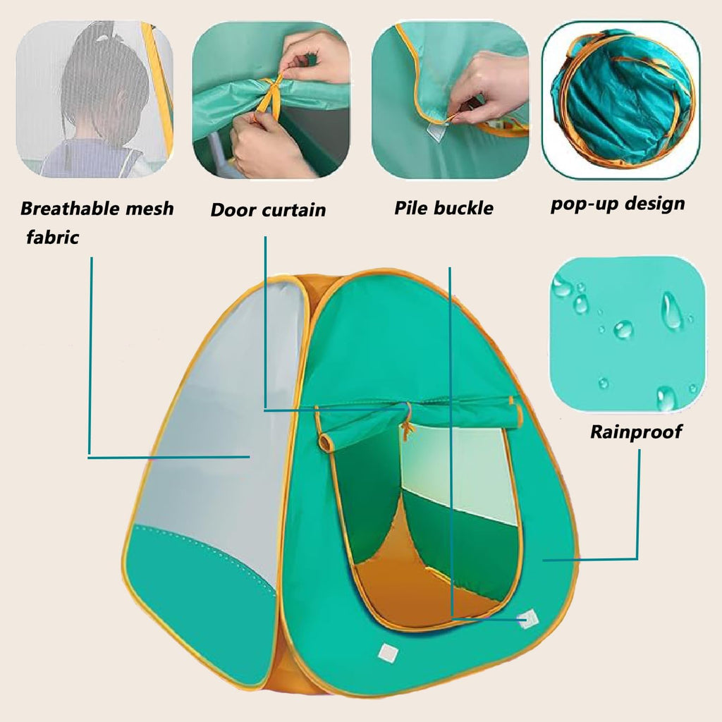 Kids Pop Up Play Tent with Toys, Foldable Indoor & Outdoor L684958