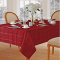 Newbridge 70 Inch Round Fabric Tablecloth, Elegance Plaid, 100% Polyester, No Iron Soil Resistant Dining Room, Party and Banquet Table Cover, Solid Textured, Beige
