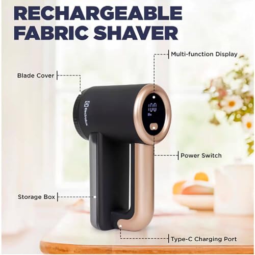 Rechargeable Fabric Shaver & Lint Remover for Clothes, Furniture, Sofas, Blankets with LED Display, 3-Speed Y5178