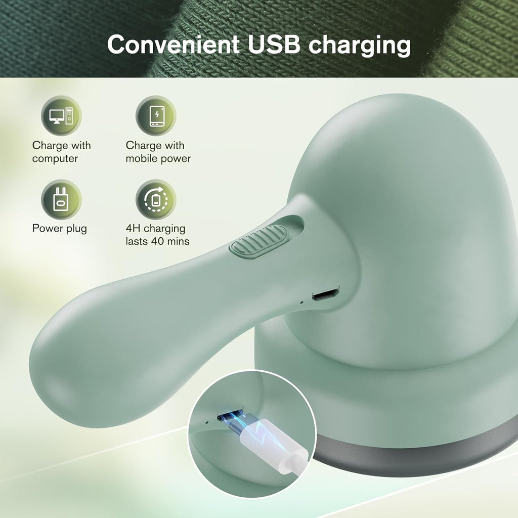 Fabric Shaver, USB Powered Lint Remover with Stainless Steel Blades F974563