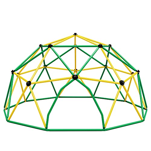 Kids Climbing Dome Tower - 12 ft Jungle Gym Geometric Playground Dome Climber Monkey Bars Play Center, Rust & UV Resistant Steel Supporting 1000 LBS