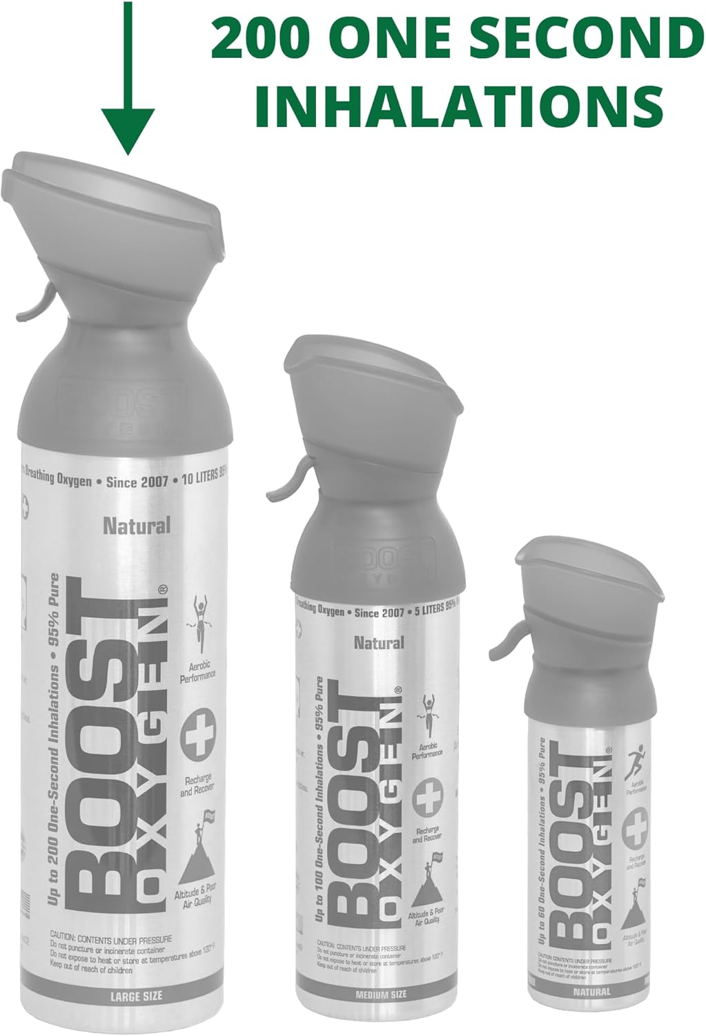Supplemental Oxygen to Go, All-Natural Respiratory Support, 10 Liter Canister, 5-Pack T360