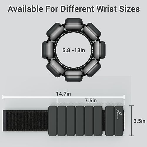 Wrist & Ankle Weights - 1 Pair (1lb/2lb Each) | Adjustable Silicone Wearable Weights for Yoga, Dance, Pilates V546919