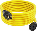 Houseables 30 Amp Generator Cord 4 Prong, Extension Generator Cable, 25 Ft, 125-250v, 7500 watt max Rating, UL CUL, NEMA L-14-30P, Rubber, 10 Gauge, Heavy Duty, L14-30, Transfer, Twist Lock Power Cord