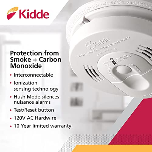 Smoke & Carbon Monoxide Detector, Hardwired, Battery Backup, 2-Pack H838