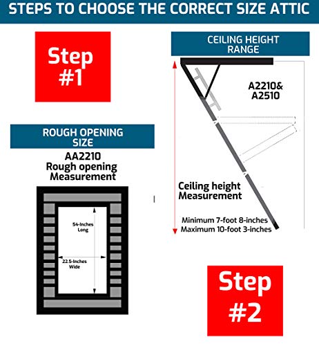 Aluminum Attic Ladder, 375 lb Capacity, 22-1/2 x 54 in T260030