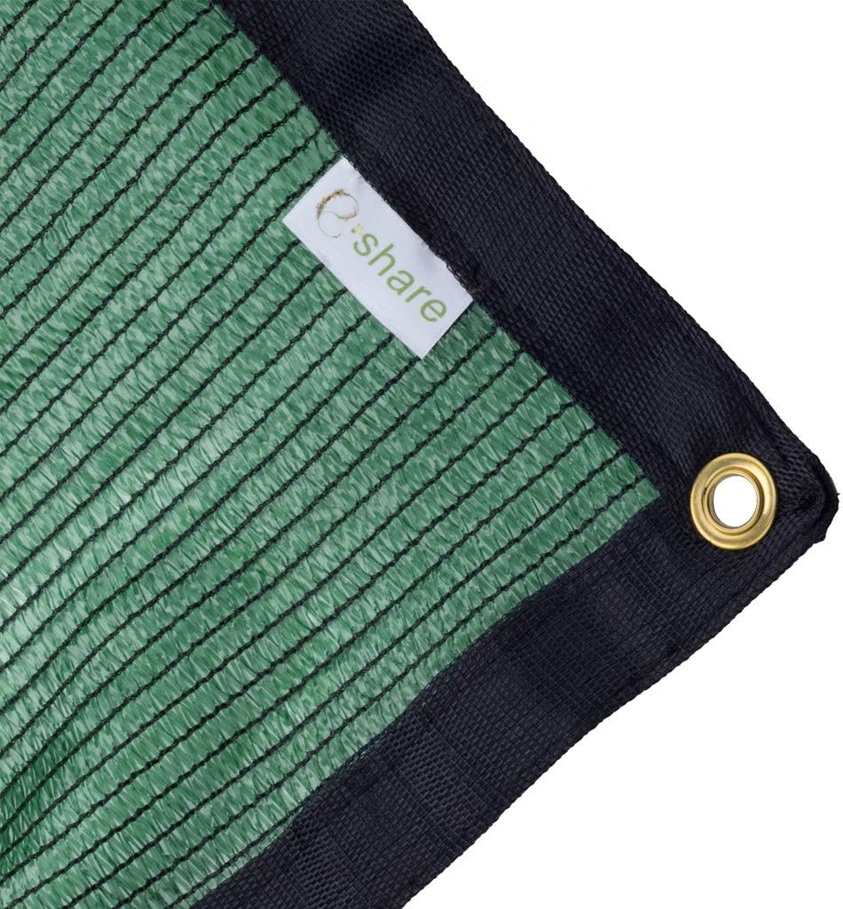 70% Green Shade Cloth Taped Edge with Grommets 20 ft X 10 ft Q94909