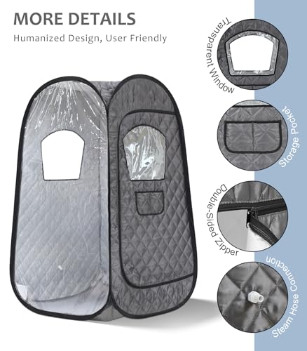 Portable Steam Sauna Tent for 2 Person with 2 Folding Chairs, Indoor Home Spa Relaxation U5689