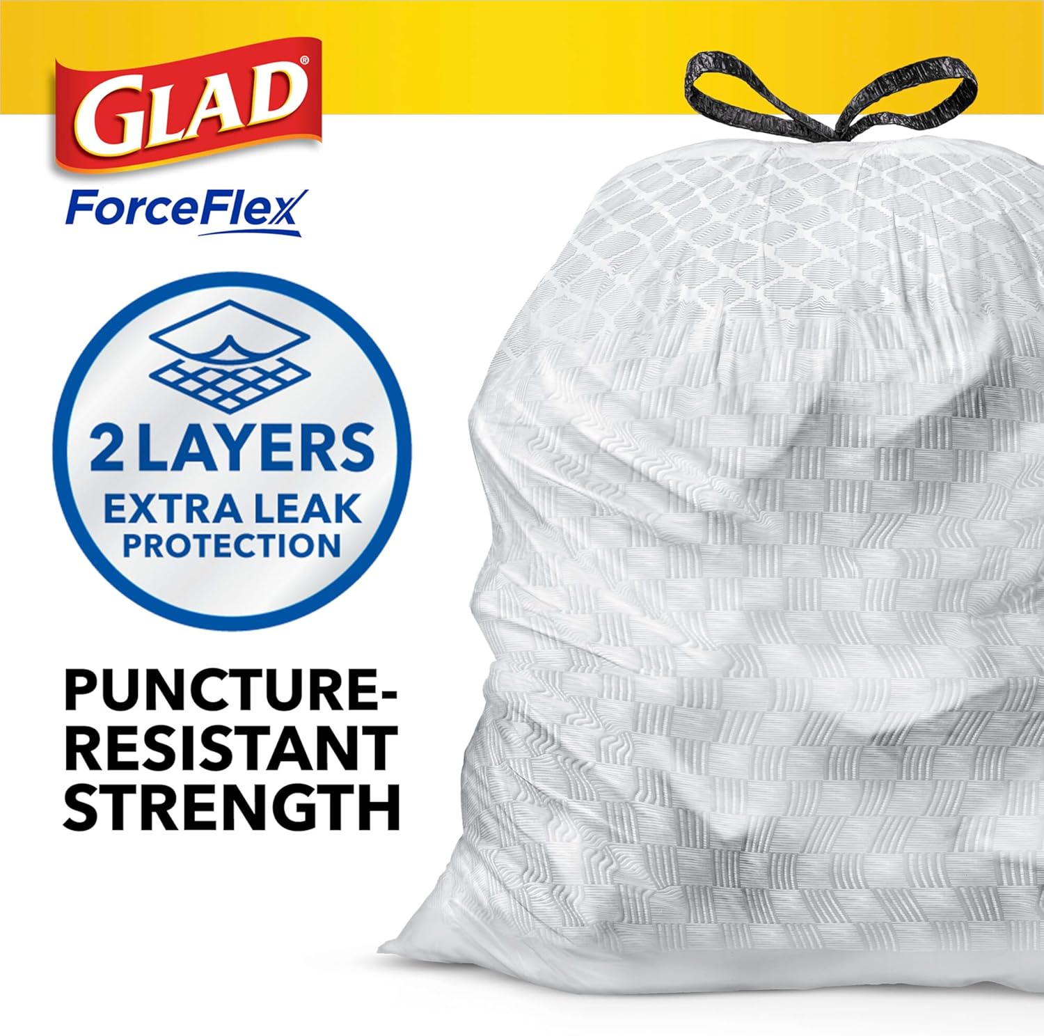 Tall Kitchen Drawstring Garbage Bags, 13 Gal, 110 Ct Q28498