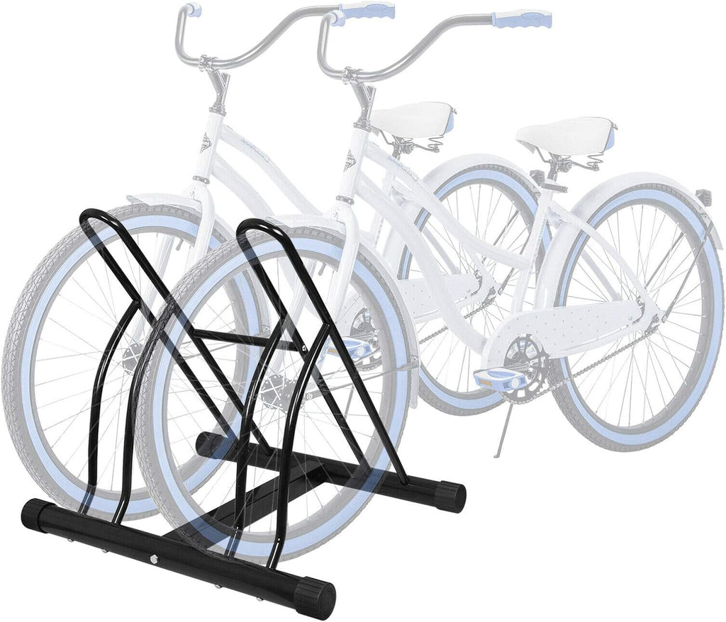 2 Bike Floor Stand Bicycle Rack, Free Standing Cycling Rack Storage Organizer B5105